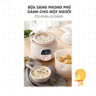 Nồi Nấu Cháo Chậm Bear SUBE001, 0.8 Lit , Nấu, Hấp, Hầm Cách Thủy, Giữ 100% Giá Trị Dinh Dưỡng, Thích Hợp Cho Bé Ăn Dặm