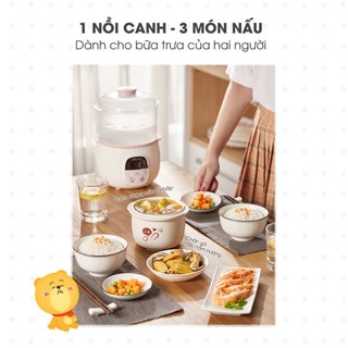 Nồi Nấu Cháo Chậm Bear SUBE001, 0.8 Lit , Nấu, Hấp, Hầm Cách Thủy, Giữ 100% Giá Trị Dinh Dưỡng, Thích Hợp Cho Bé Ăn Dặm