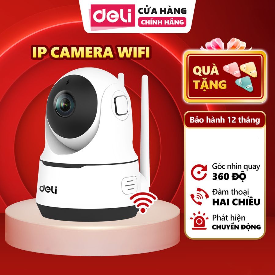 Camera WIFI IP Chính Hãng DELI ES102, Camera HD 1080P 2MP 360 Độ Giám ...