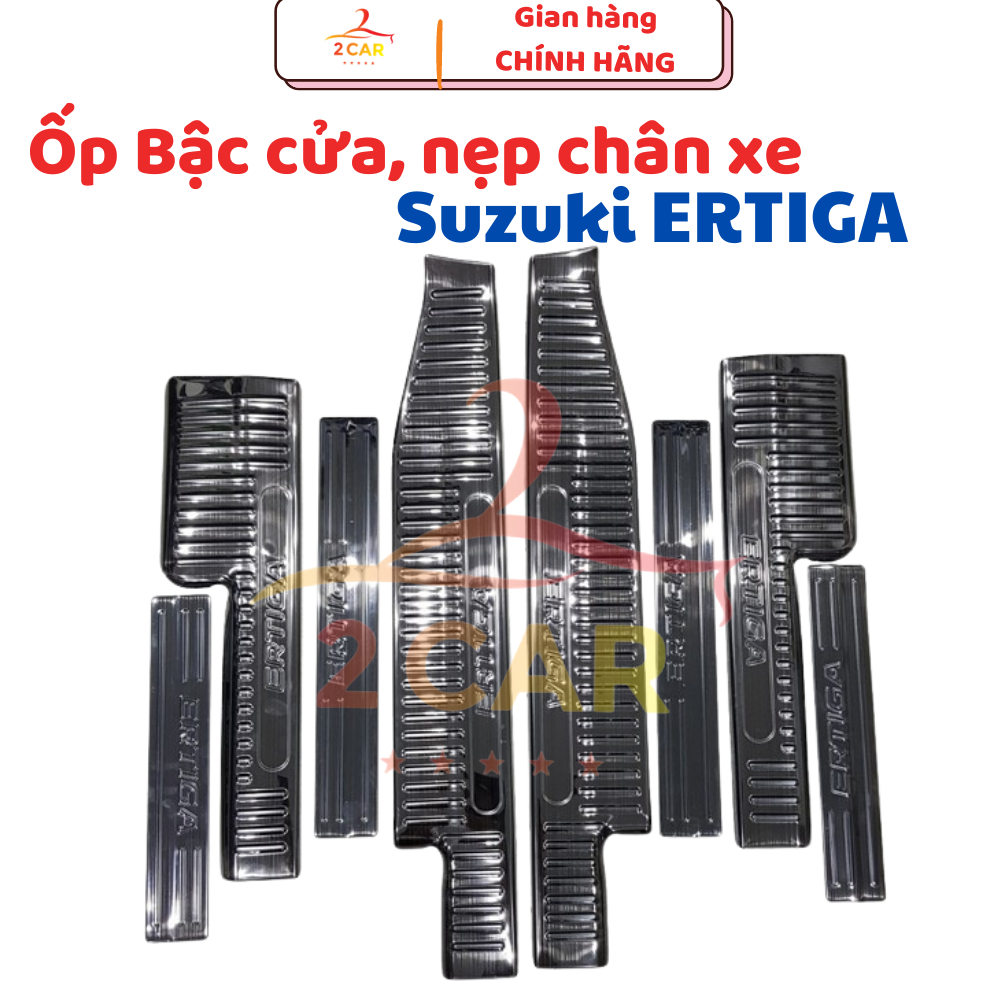 Ốp Bậc Cửa, Nẹp Bước Chân Xe Suzuki Ertiga 2019-2020 2021 2022 2023 2024, Titan cao cấp