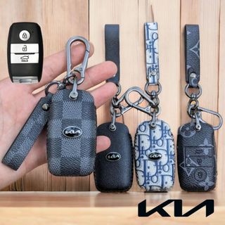 Bao Da chìa khoá Kia Seltos,Kia Cerato,Kia Sorento,KiaRio,Kia Soluto,Bọc chìa khóa Kia Seltos (KMK3  móc D)