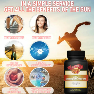 Canxi Magiê Kẽm, 2150 mg, Cải thiện sức khỏe xương và chất lượng giấc ngủ, Giảm đau