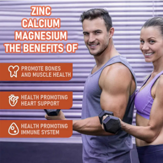 Canxi Magiê Kẽm, 2150 mg, Cải thiện sức khỏe xương và chất lượng giấc ngủ, Giảm đau