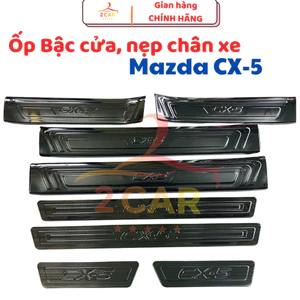 Ốp bậc cửa, nẹp bước chân Trong, Ngoài Xe Mazda Cx5 2018- 2020,2021 2022, 2023,2024 chất liệu Titan