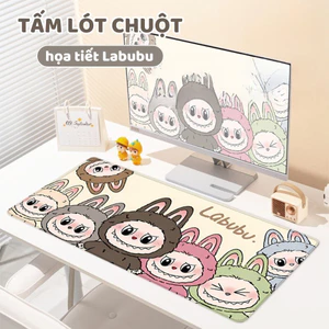 Tấm Lót Chuột Bàn Phím Máy Tính Hoạ Tiết Labubu Hottrend 2024 Chống Trơn Trượt Kích Thước 30x80cm