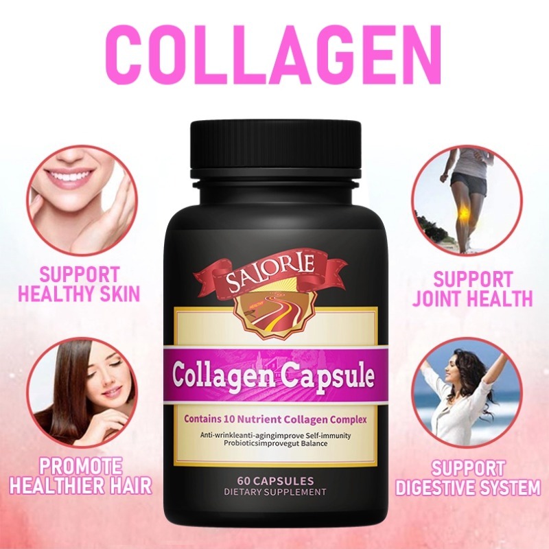 Collagen, tăng cường khớp móng tay, cải thiện kết cấu da, tạm biệt làn da xỉn màu, 60 viên nang mềm