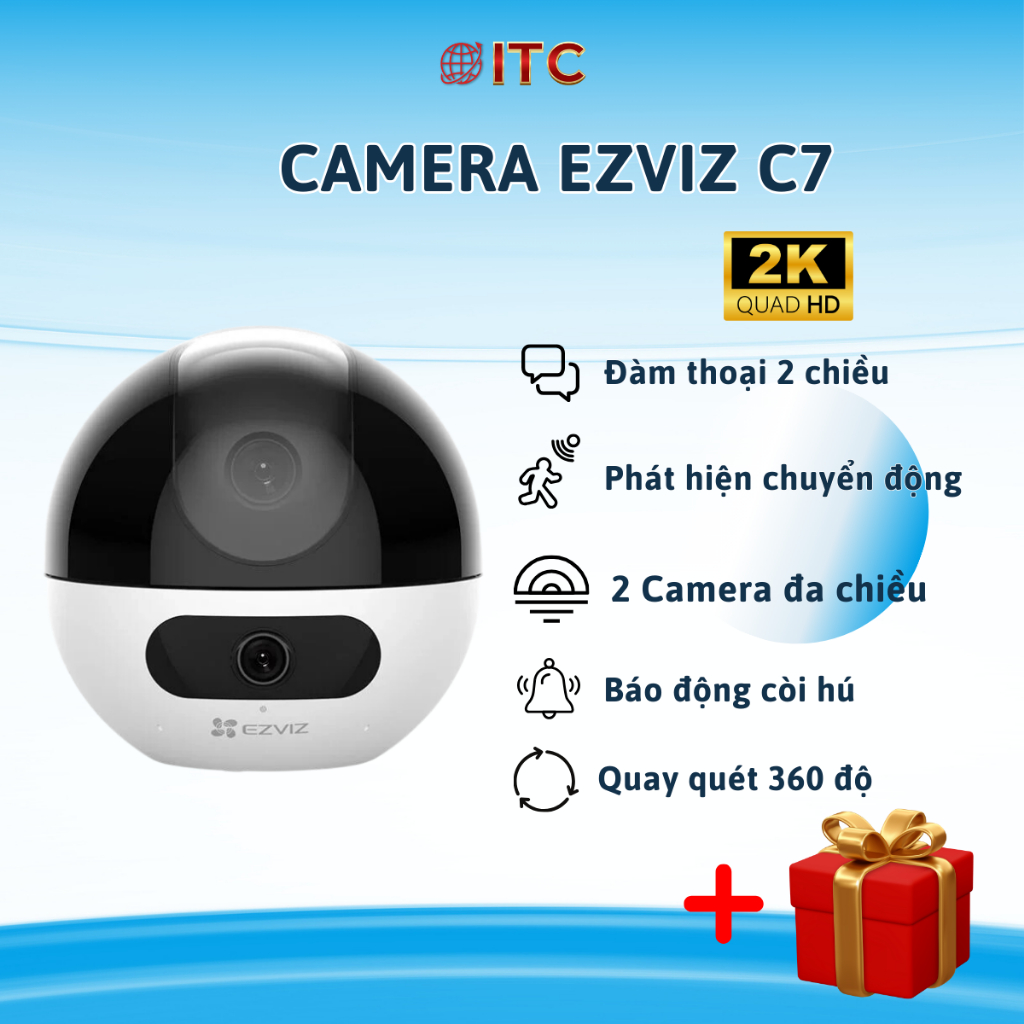 Camera wifi ezviz C7 8MP (4M+4M) Dual ống kính kép 2 camera, xoay 360 ...