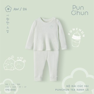 Chaang AW2024 Bộ dài cúc vai Punchun Tea cho bé