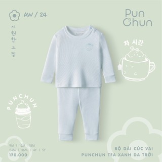 Chaang AW2024 Bộ dài cúc vai Punchun Tea cho bé