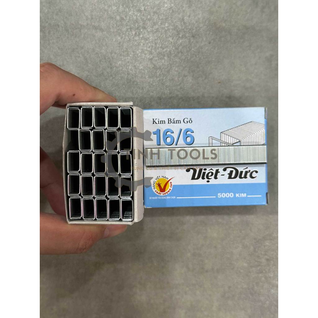 Đinh bấm gỗ, kim bấm Việt Đức hộp 5000 ghim bấm gỗ, dập gỗ dùng cho máy bấm ghim yên xe, gỗ
