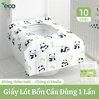 Set 10 Miếng Giấy Lót Bồn Cầu Dùng 1 Lần Tự Phân Hủy Chống Thấm Nước Dính Chắc Chắn Vô Trùng Sạch Sẽ