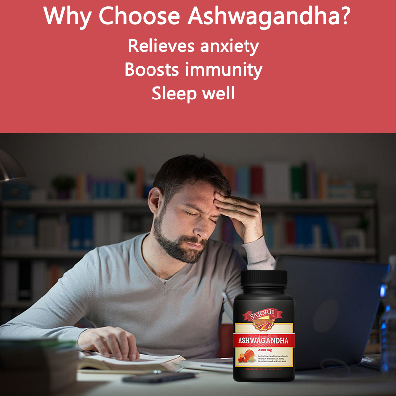 Ashwagandha, Thuốc giảm căng thẳng, Chất chống oxy hóa, 2100 mg, Tăng cường miễn dịch