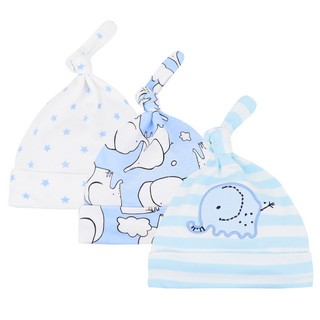 Set 3 mũ sơ sinh Mom Care cotton mềm mịn cho bé từ 0 tới 12 tháng