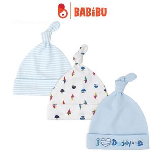 Set 3 mũ sơ sinh Mom Care cotton mềm mịn cho bé từ 0 tới 12 tháng