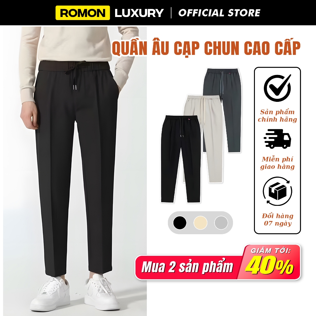 Quần âu nam cạp chun Hàn Quốc thiết kế phong cách lịch lãm - Quần tây ...