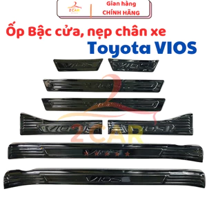 Ốp Bậc Cửa, nẹp bước chân trong, ngoài Xe Toyota Vios 2014-2017, 2019- 2022, 2023,2024 chất liệu Titan