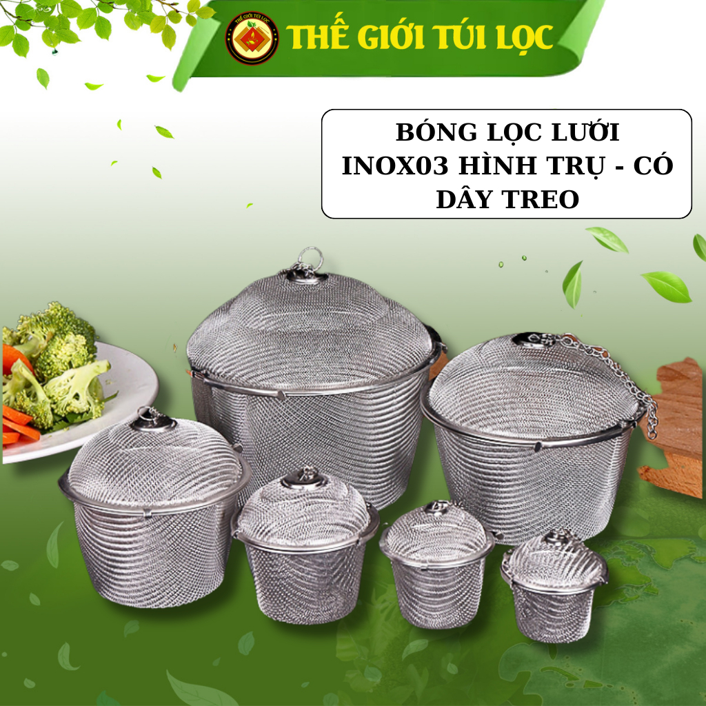 Lọc INOX 304 hình trụ PHUKIENTUILOC, lưới cao cấp, khả năng lọc kĩ, mịn ...