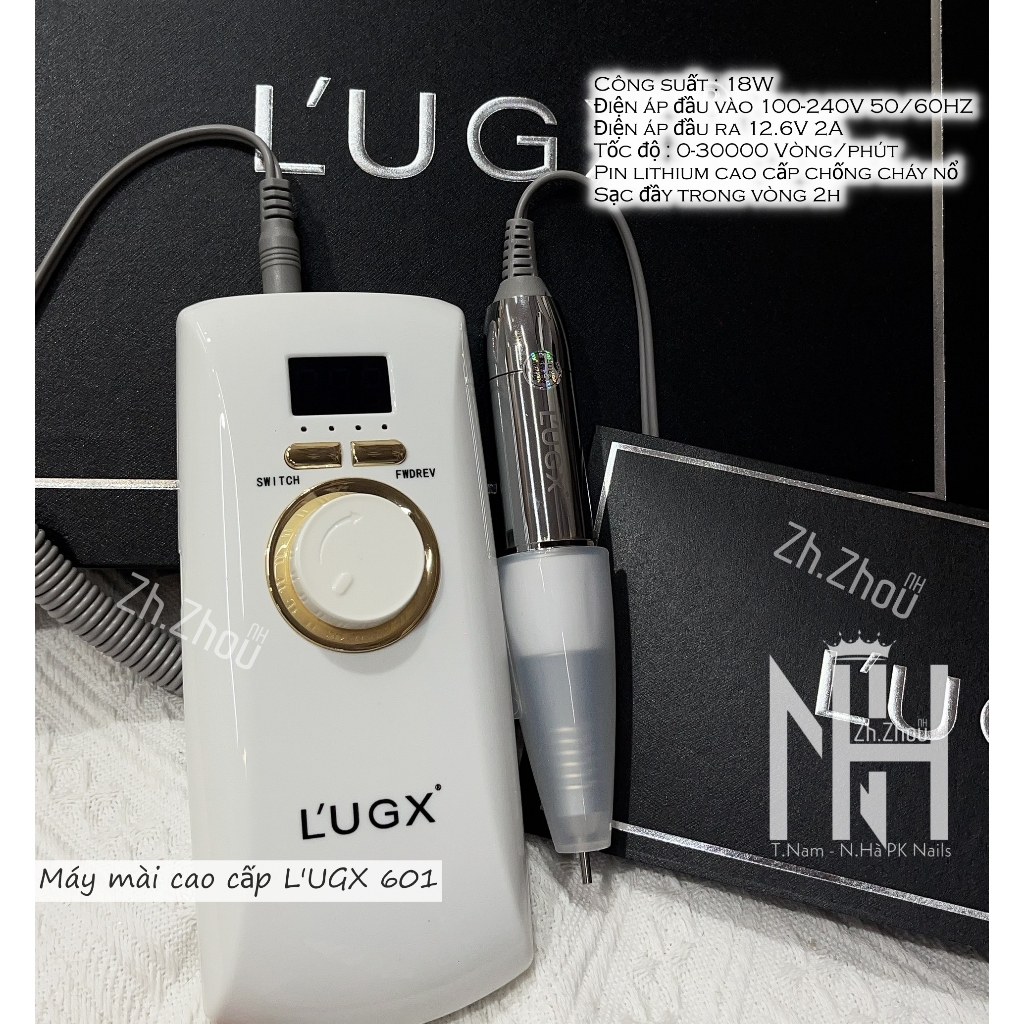 máy mài tích điện LUGX 601 ,máy mài 601, máy mài móng tích điện bảo hành 6 tháng, máy mài nail chính hãng