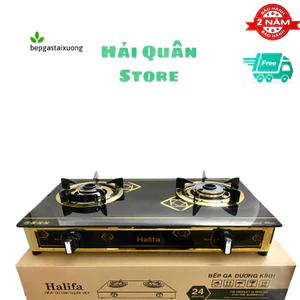 Bếp gas đôi Việt Nhật - Bếp gas đôi mặt kính, inox mạ vàng