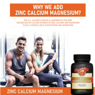 Canxi, Magie & Kẽm, 2150mg, Giúp Cải thiện Chất lượng Giấc ngủ, Sức khỏe Xương & Răng, 60 Viên Mềm