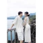 Set Đồ Đôi Couple Nam Nữ Trắng Sơ Mi + Áo Ren + Chân Váy Dài
