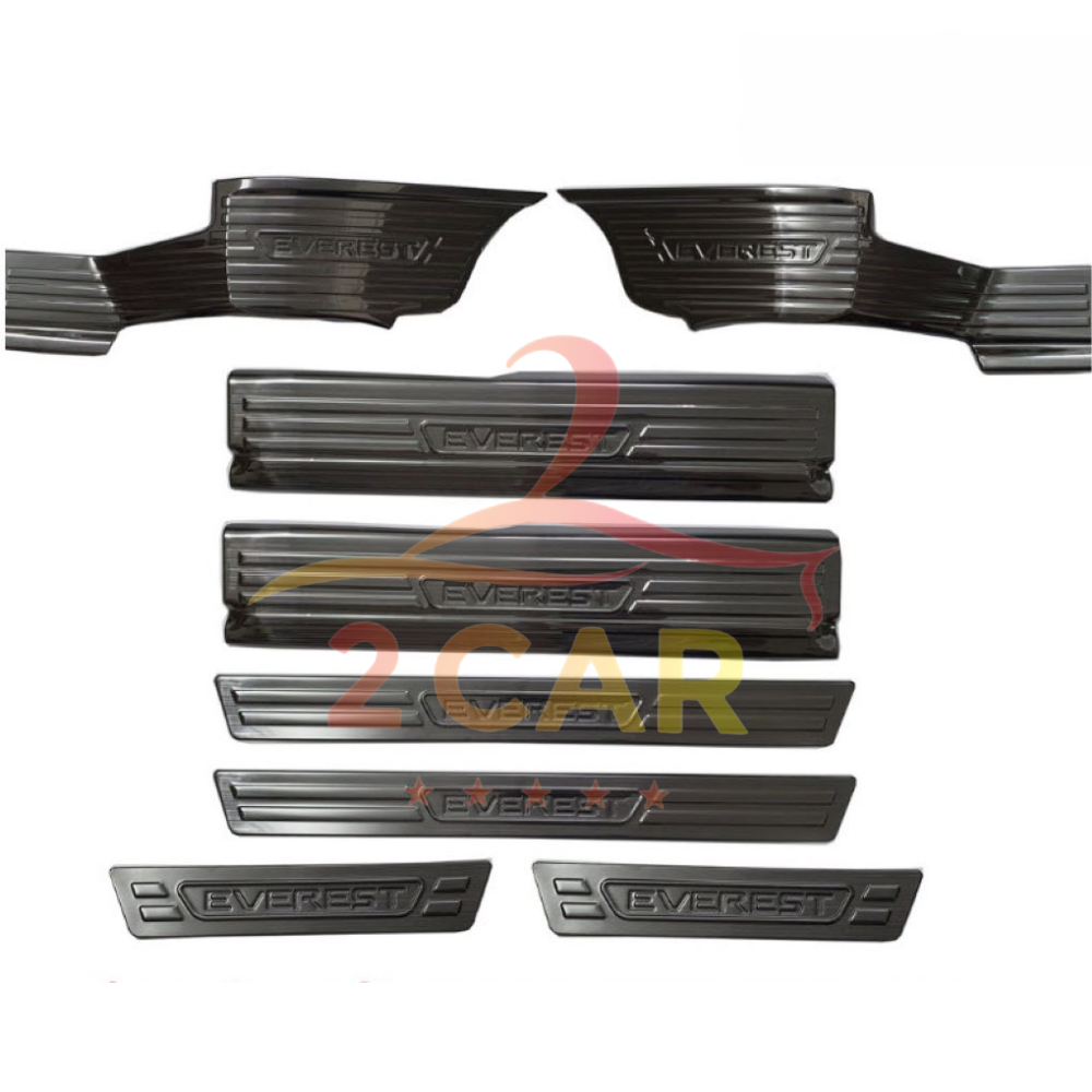 Ốp bậc cửa, nẹp bước chân trong, ngoài xe Ford Everest 2022 2023 2024 chất liệu Titan cao cấp
