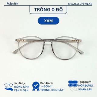 Gọng kính cận nữ nam gọng tròn dễ đeo phong cách basic, trẻ trung năng động thay được tròng cận 513A