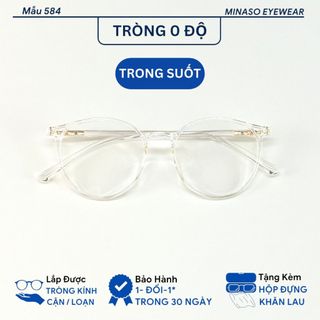 Gọng kính cận nữ nam gọng tròn dễ đeo phong cách basic, trẻ trung năng động thay được tròng cận 513A