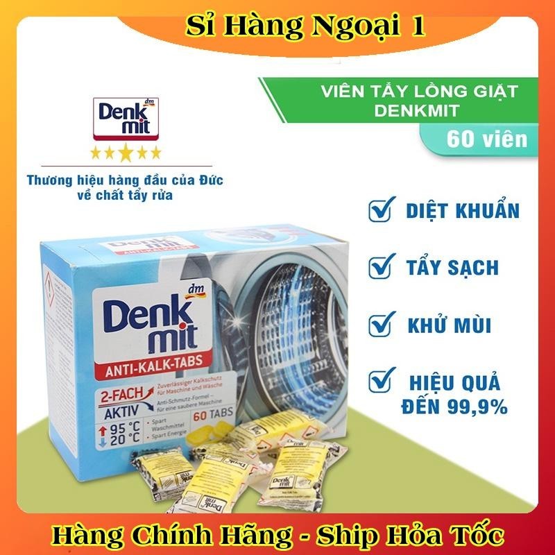 [auth] BÁN LẺ 10 Viên tẩy lồng giặt Denkmit siêu sạch của Đức, vệ sinh lồng máy giặt [Hot]