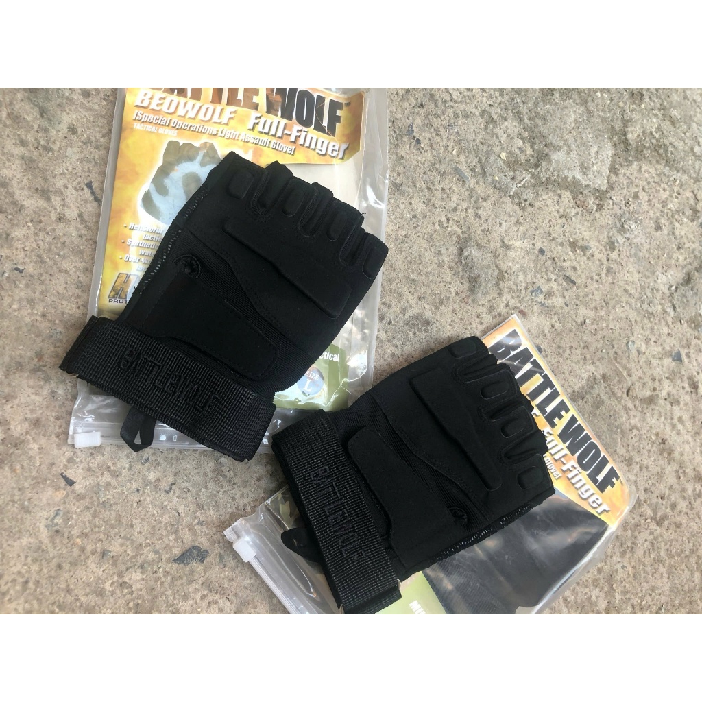 Găng Tay Chiến Thuật BlackHawk Cụt Ngón Màu Đen