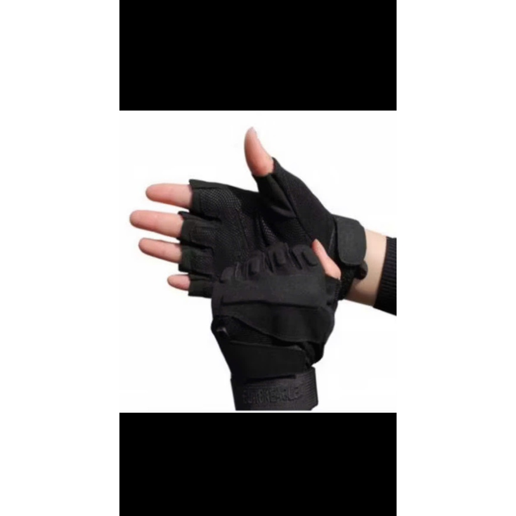 Găng Tay Chiến Thuật BlackHawk Cụt Ngón Màu Đen
