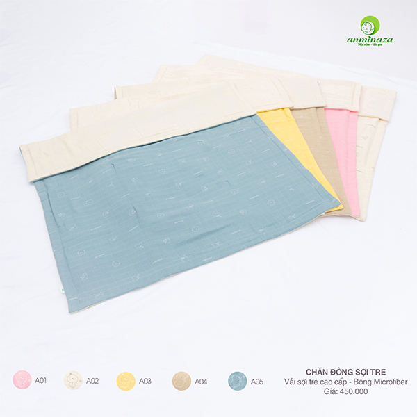 Chăn Bông Cho Bé Anminaza Vải Sợi Tre Lành Tính,Bông Microfiber Mềm Mại (100x120cm) - Hàng Chính Hãng APK0029