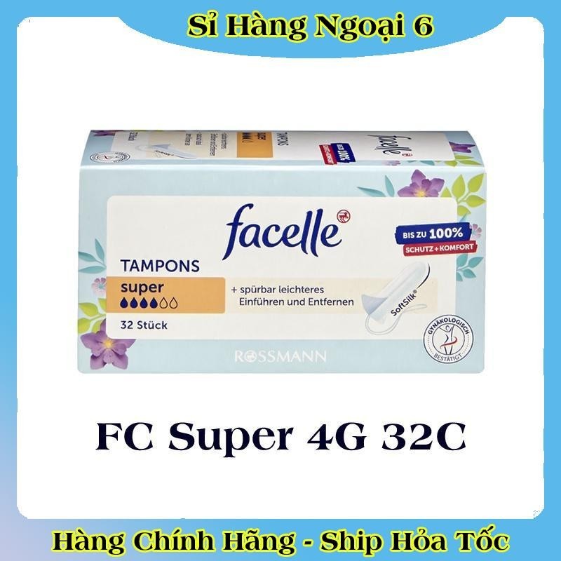 [CÓ CHE TÊN] Băng vệ sinh Tampon Facelle đầy đủ size chuẩn Đức - Hàng mới về