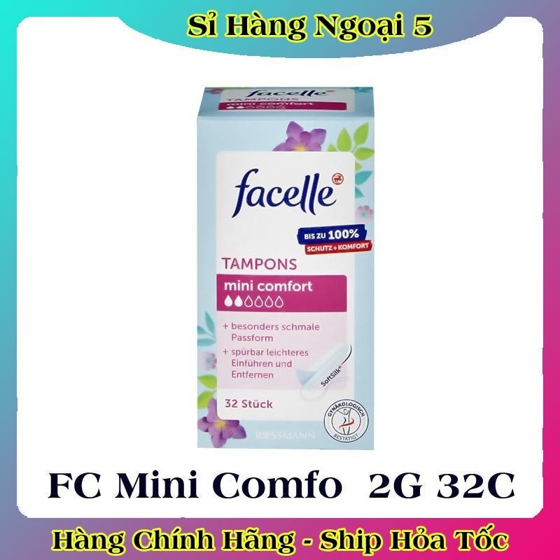 [CÓ CHE TÊN] Băng vệ sinh Tampon Facelle đầy đủ size chuẩn Đức - Hàng mới về