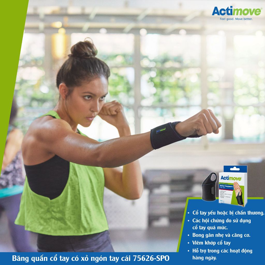 Ảnh Băng Quấn Cổ Tay Có Xỏ Ngón Tay Cái 75626-SPO, Màu Đen [Actimove] - Nhập Khẩu Chính Hãng Châu Âu (1 Cái) 2