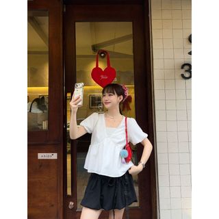 Áo babydoll nữ cổ V phối ren thiết kế 𝐎𝐫𝐚𝐥𝐢𝐞 𝐓𝐨𝐩 nhiennhienvintage NAS00026