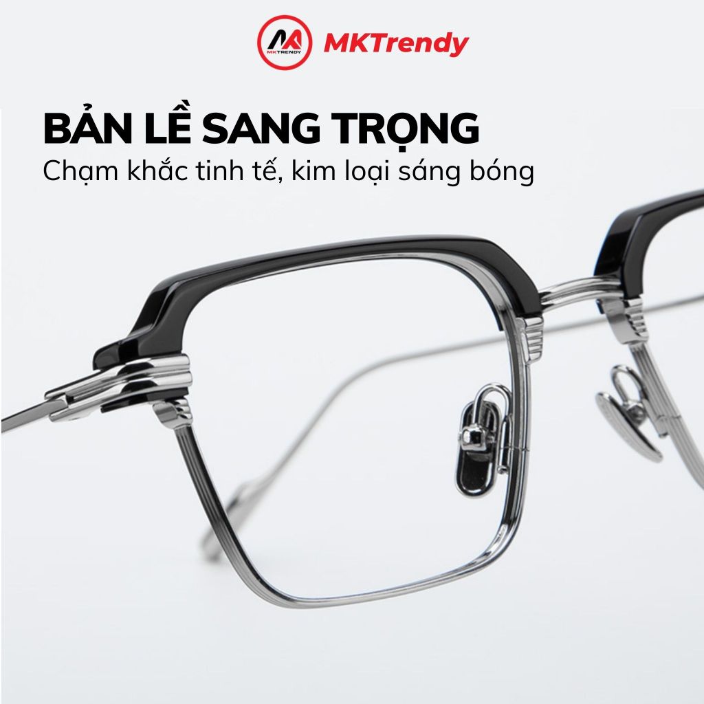 Kính cận đổi màu MKTRENDY nam nữ thời trang cao cấp gọng kim loại chống tia UV chống ánh sáng xanh X10