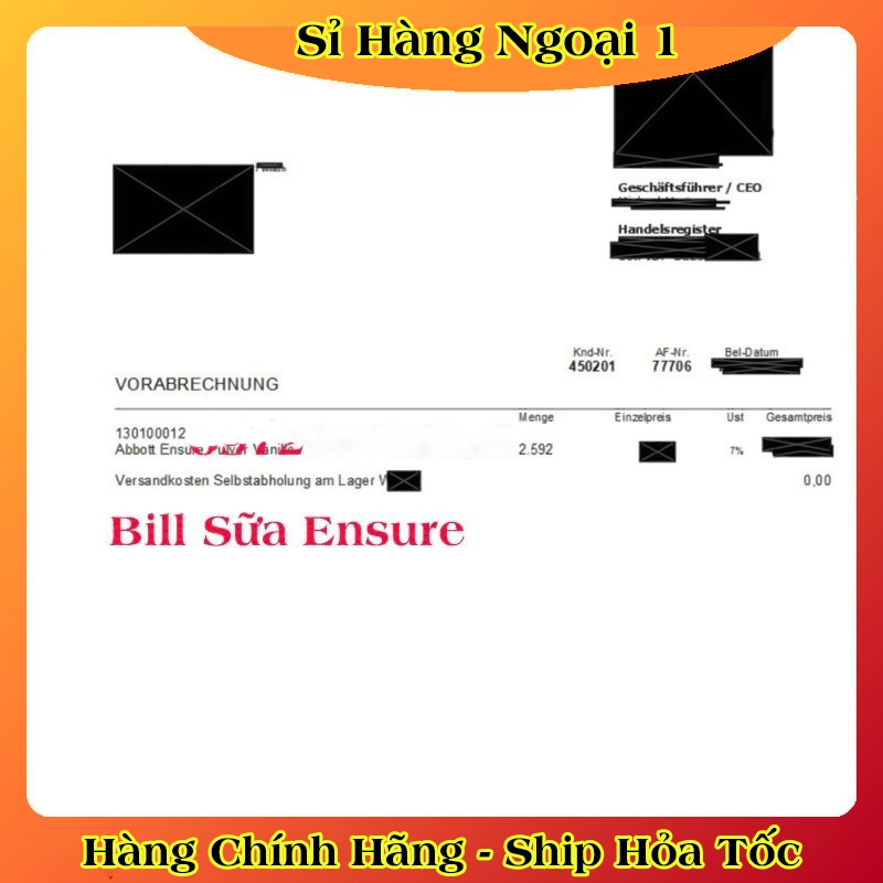 Sữa Ensure Đức 400G (Date Mới Nhất) Hương Vanila Chính Hãng Giá Tốt Đủ Bill