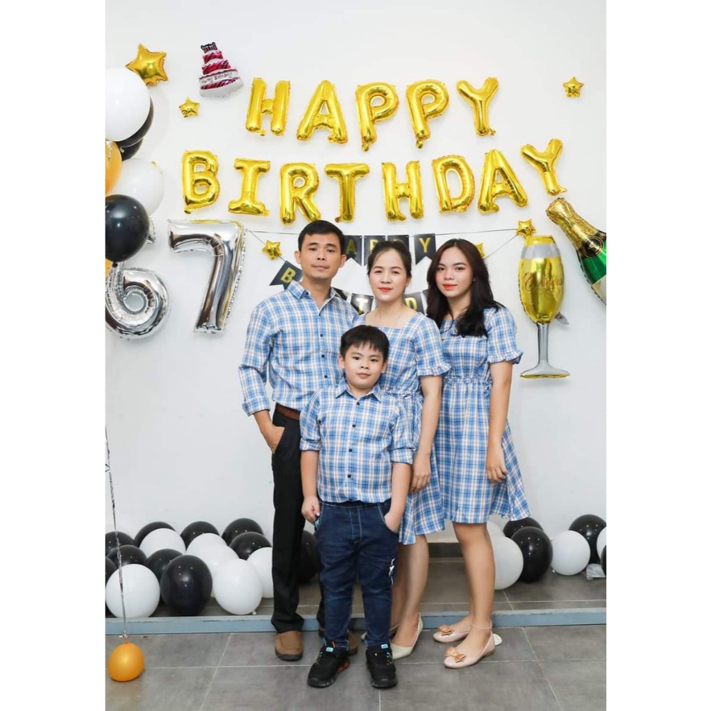 Đồng Phục Gia Đình Fig Tree Sọc Caro Xanh ( MS :165) Siêu Hót Kèm Hình Cận Cảnh