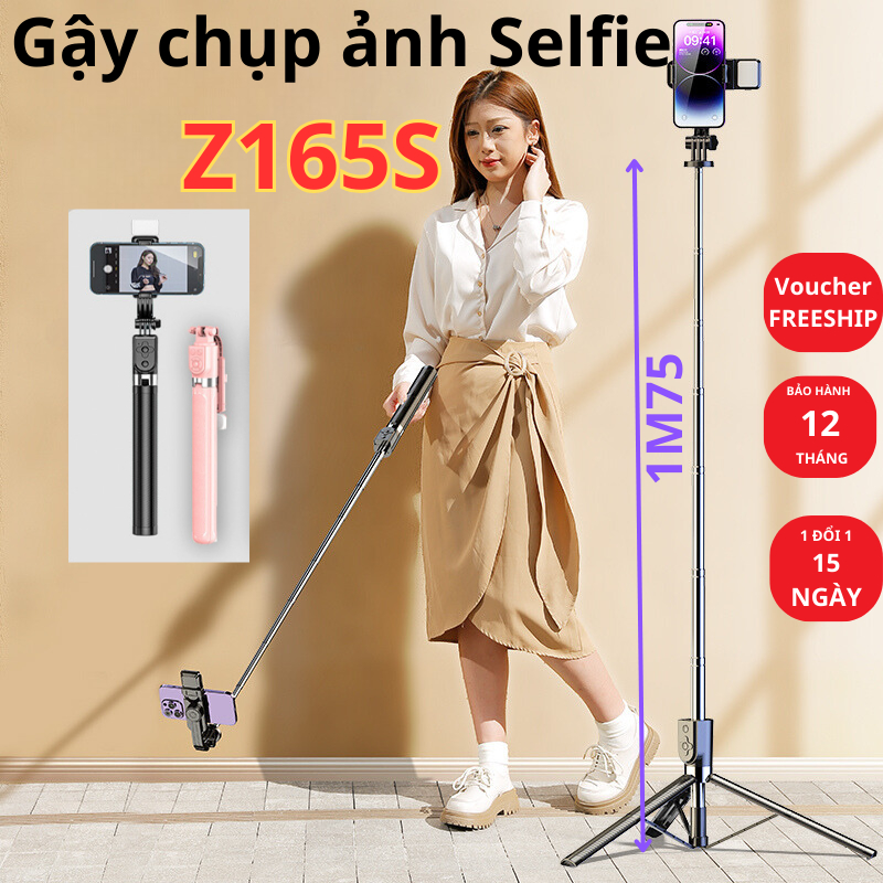 Gậy chụp ảnh Selfie 3 chân 1M75 điều khiển từ xa có phân loại đèn trợ sáng Tripod chụp ảnh - quay - livestream