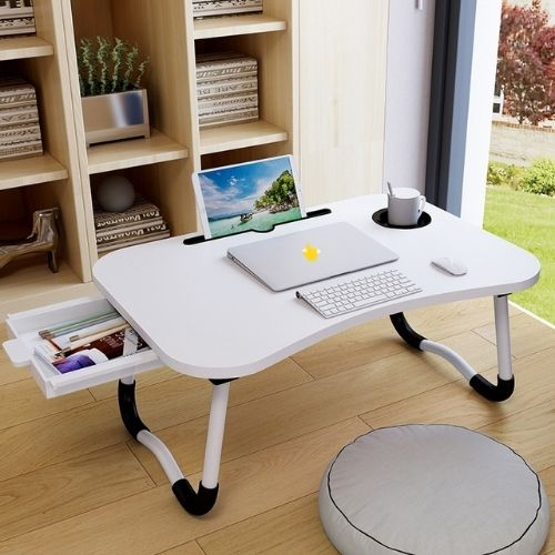 Bàn Học Gấp Gọn Ngồi Bệt Thông Minh Có Khe Cắm Điện Thoại, Khay Bút, Khay Cốc TM1