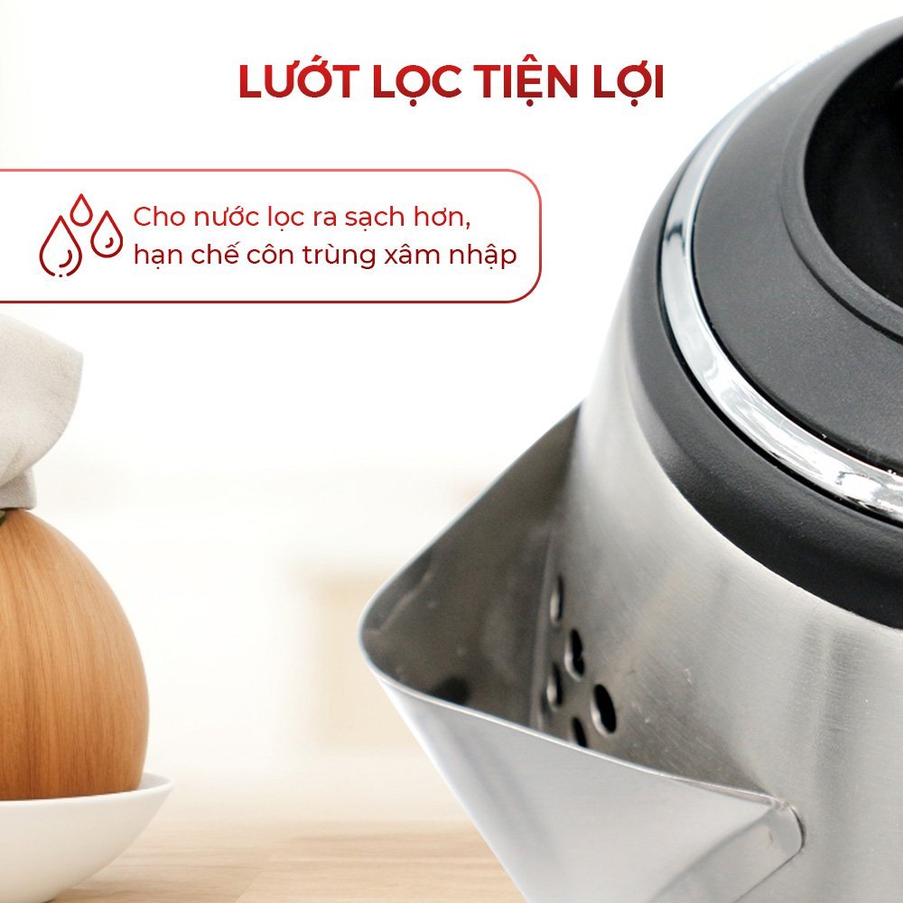 ẤM ĐUN NƯỚC SIÊU TỐC THIÊN QUANG K10 1.8L INOX PHAY XƯỚC CAO CẤP – 1500W – TỰ NGẮT KHI SÔI – ĐẾ XOAY
