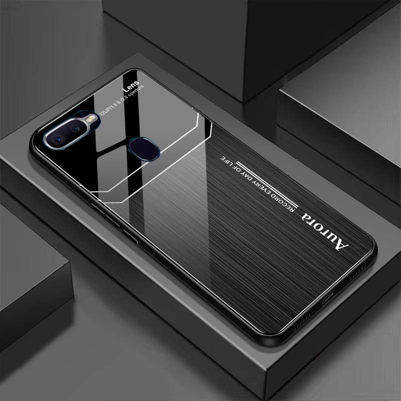 Ốp Lưng OPPO F9, A12, A5S, A7 Mặt Lưng Kính Cường Lực Sáng Bóng