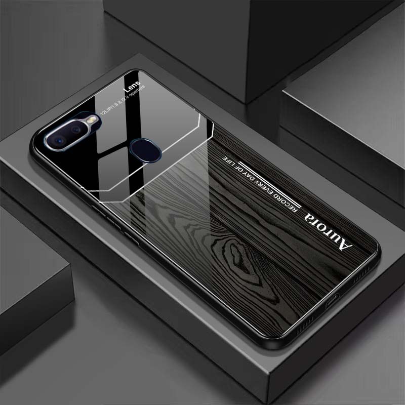 Ốp Lưng OPPO F9, A12, A5S, A7 Mặt Lưng Kính Cường Lực Sáng Bóng