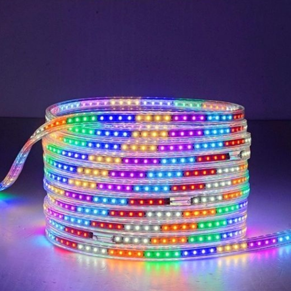 30M dây đèn led 2835 nháy đuổi bọc plastic chống nước tặng kèm nguồn đèn led hắt trần trang trí tết