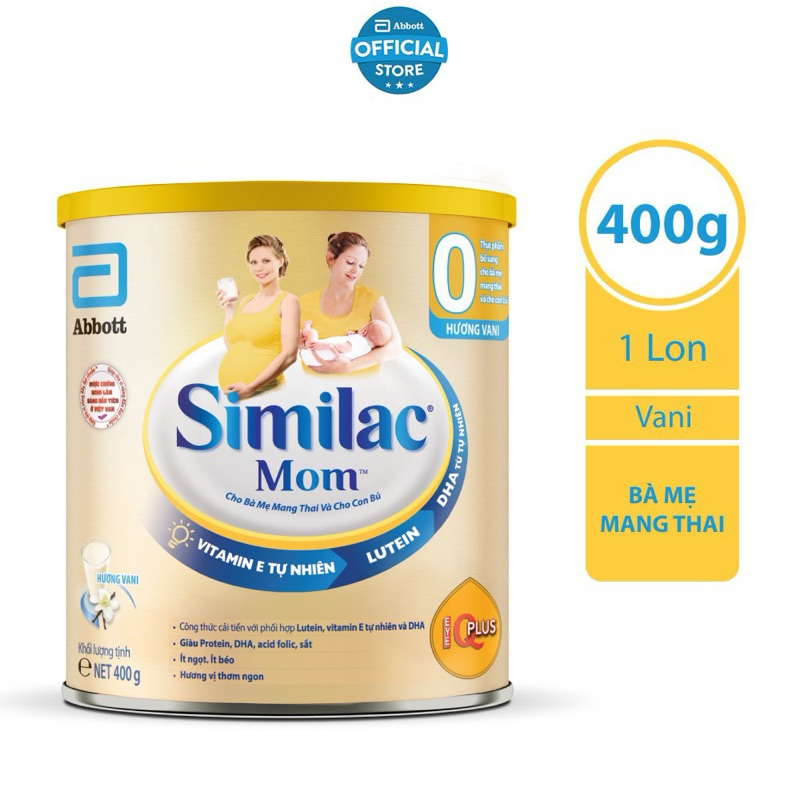 [Date 7/2026] Sữa Bột Abbott Similac Mom IQ Plus Hương Vani Hộp 400g ...