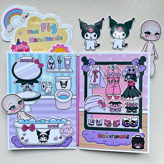 Đồ chơi bóc dán ngôi nhà Kuromi X Gacha - Búp bê giấy
