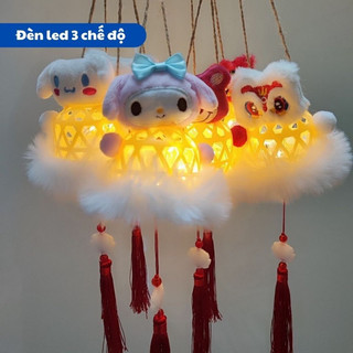 (Sỉ từ 10c) Lồng Đèn Trung Thu hot trend 2024 Đèn Lồng Giỏ mây tre đan Hình Thú Có Đèn Led,  lồng đèn rọ nhựa labubu