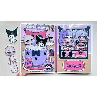 Đồ chơi bóc dán ngôi nhà Kuromi X Gacha - Búp bê giấy