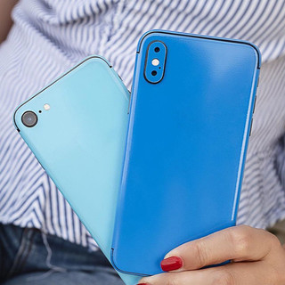 Tấm Dán Skin Glossy Light Blue Xanh FULL VIỀN Cho 5 6 7 8 6plus 7plus 8plus X XS XR XSMAX 11 PRO MAX 12 PRO MAX